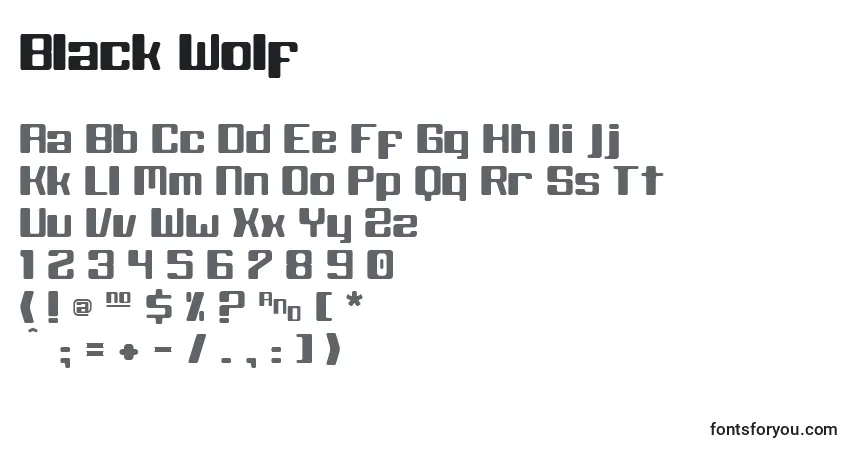 characters of black wolf font, letter of black wolf font, alphabet of  black wolf font